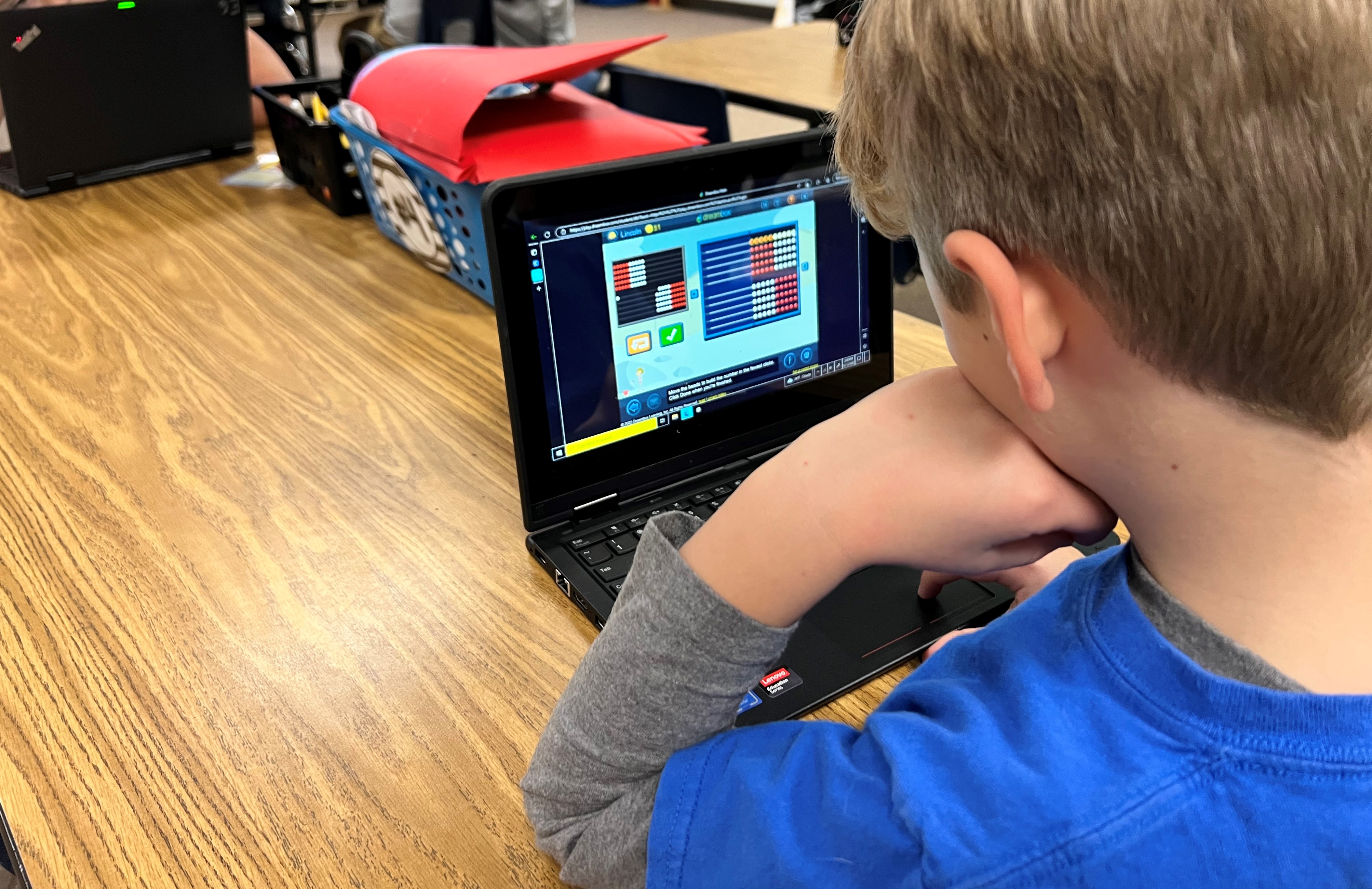  Student working on a math problem in DreamBox